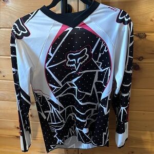Fox racing Black and White Jersey with Pink Highlights